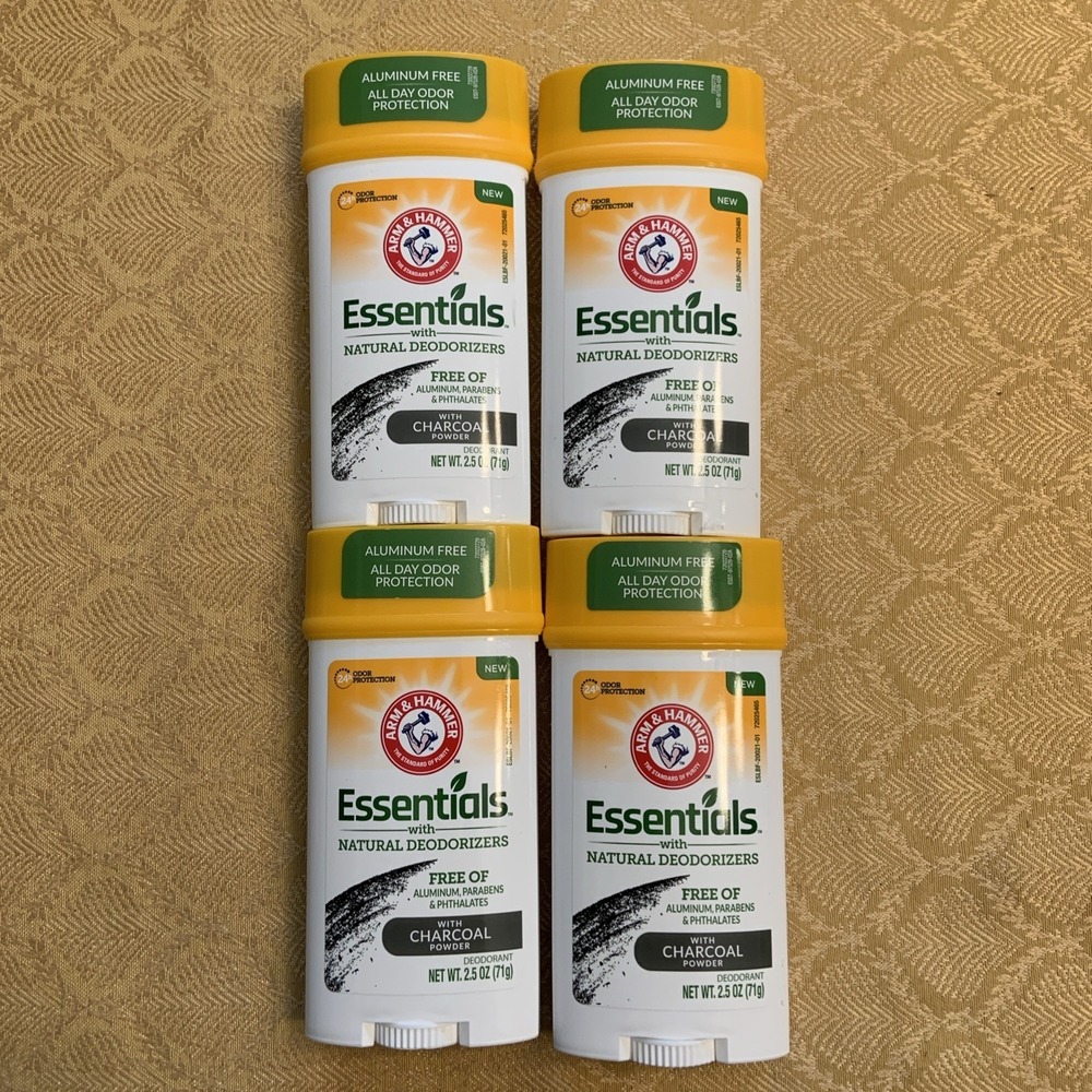 Arm & Hammer Essentials Natural Charcoal Deodorant Fresh 2.5 Oz Pack Of 4